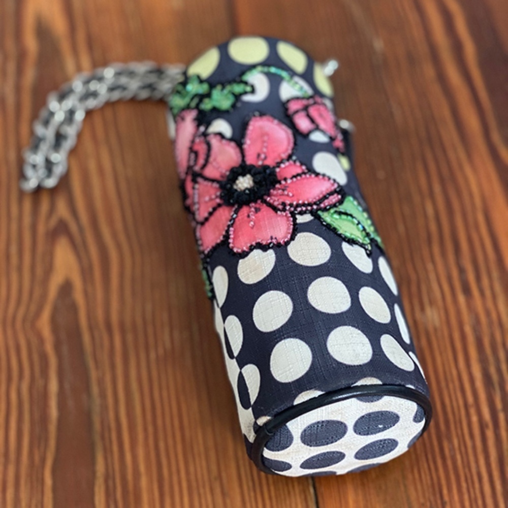 Vintage Isabella Fiore whimsical maximalist wristlet